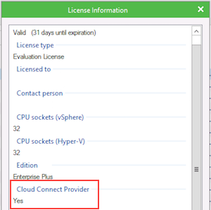 Cloud Connect license